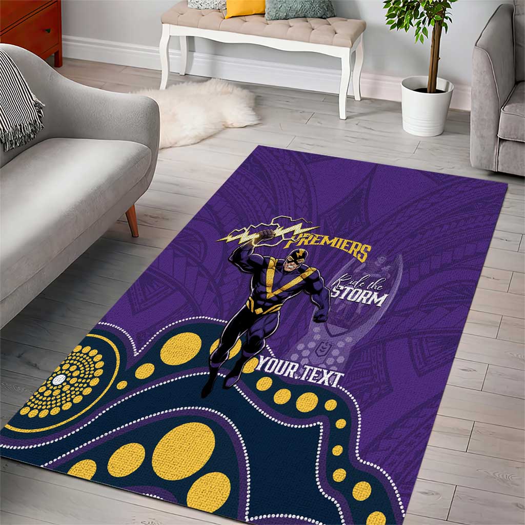 NRL Melbourne Rugby Custom Area Rug Premiers Trophy Ride The Storm - Aussie Hoodie