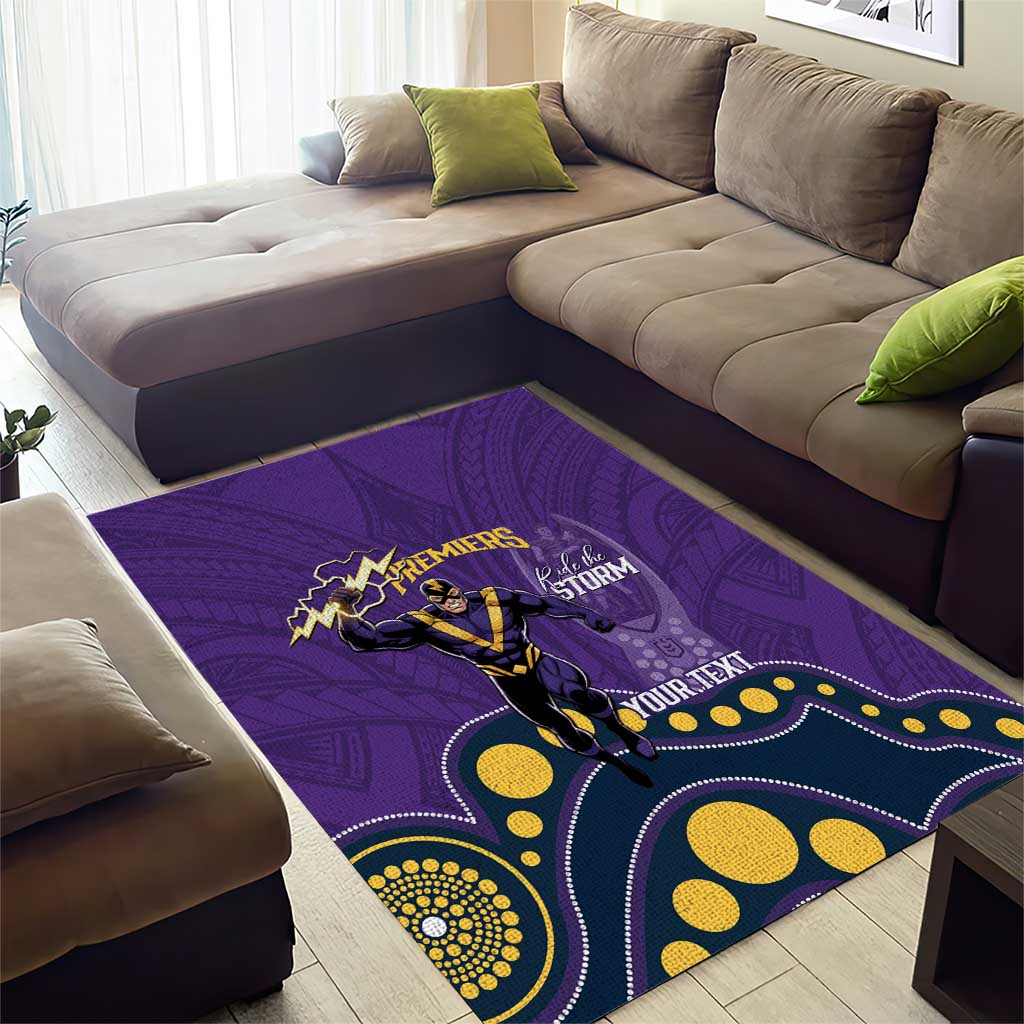 NRL Melbourne Rugby Custom Area Rug Premiers Trophy Ride The Storm - Aussie Hoodie