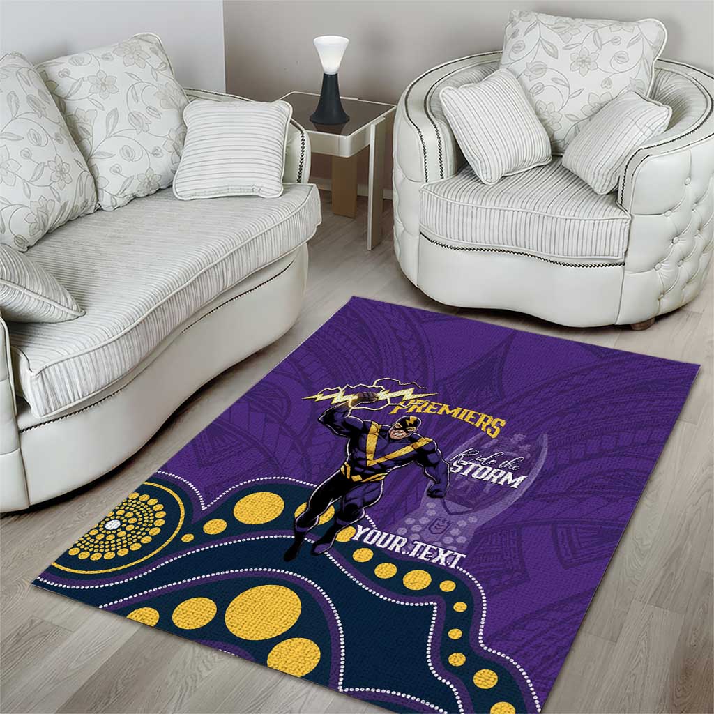 NRL Melbourne Rugby Custom Area Rug Premiers Trophy Ride The Storm - Aussie Hoodie