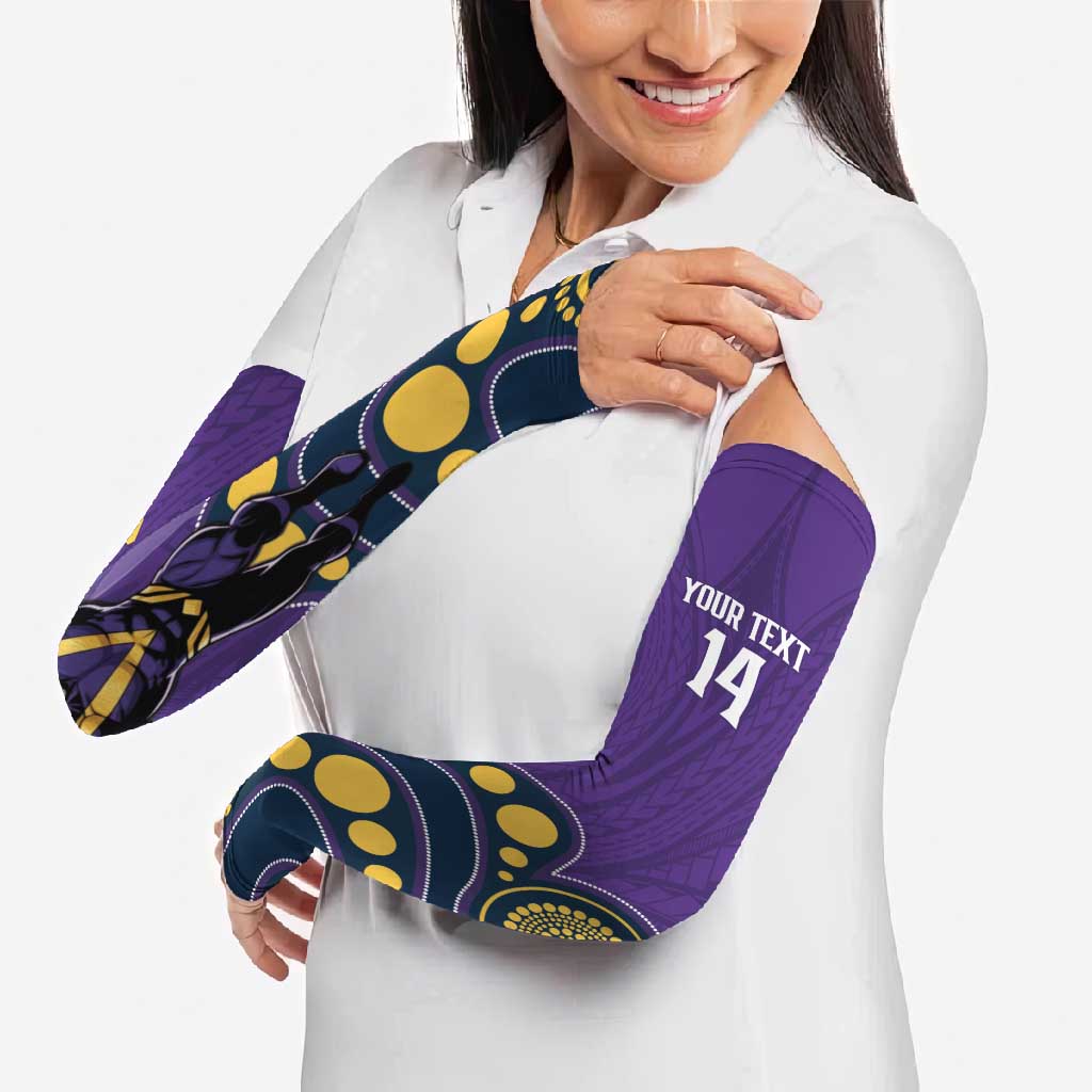 NRL Melbourne Rugby Custom Arm Sleeves Premiers Trophy Ride The Storm - Aussie Hoodie