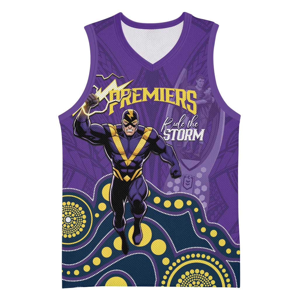 NRL Melbourne Rugby Custom Basketball Jersey Premiers Trophy Ride The Storm - Aussie Hoodie