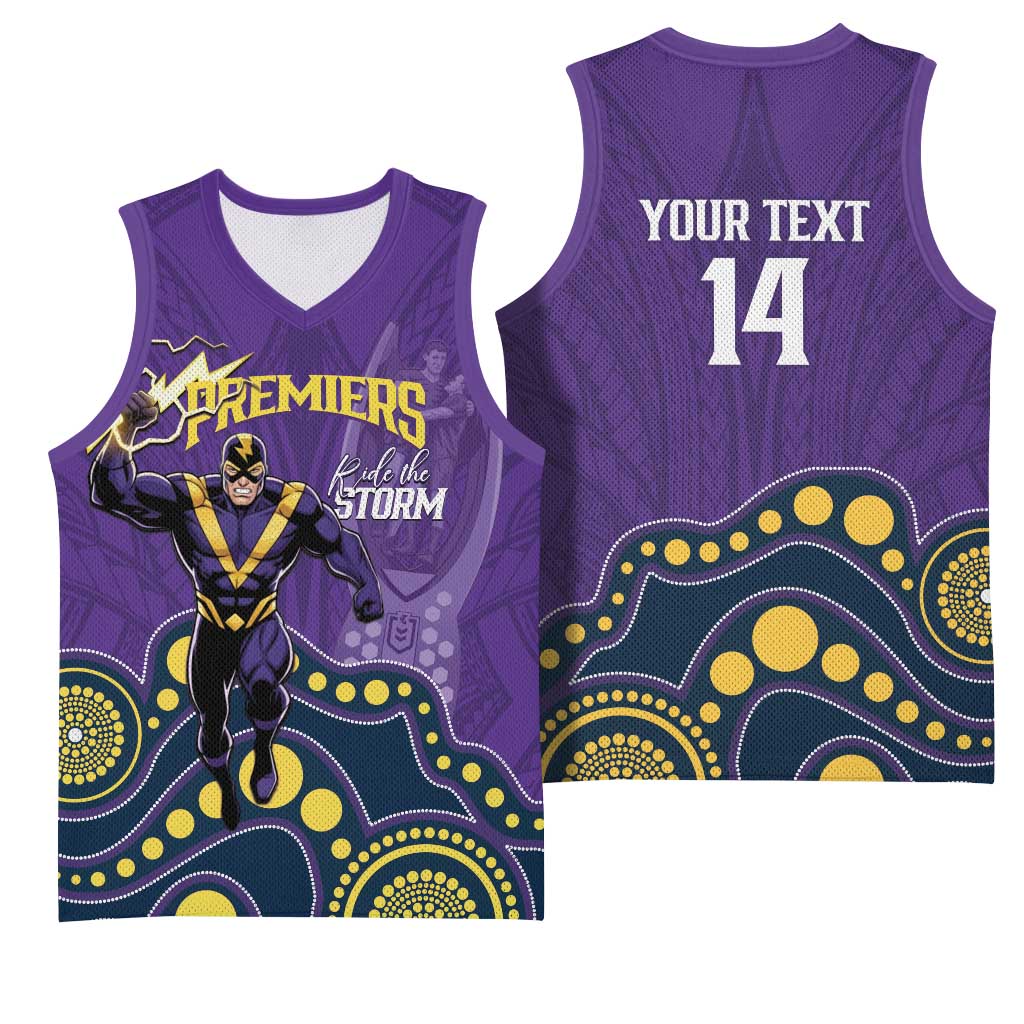 NRL Melbourne Rugby Custom Basketball Jersey Premiers Trophy Ride The Storm - Aussie Hoodie