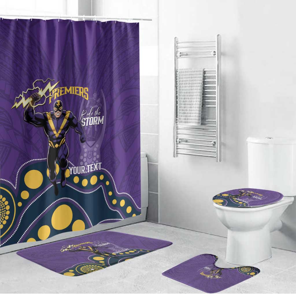 NRL Melbourne Rugby Custom Bathroom Set Premiers Trophy Ride The Storm - Aussie Hoodie