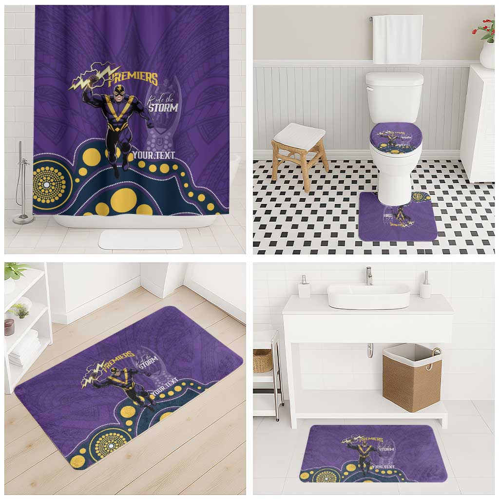 NRL Melbourne Rugby Custom Bathroom Set Premiers Trophy Ride The Storm - Aussie Hoodie