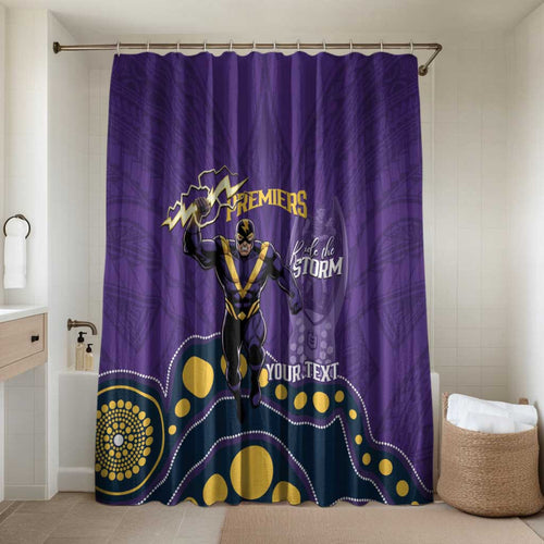 NRL Melbourne Rugby Custom Bathroom Set Premiers Trophy Ride The Storm - Aussie Hoodie