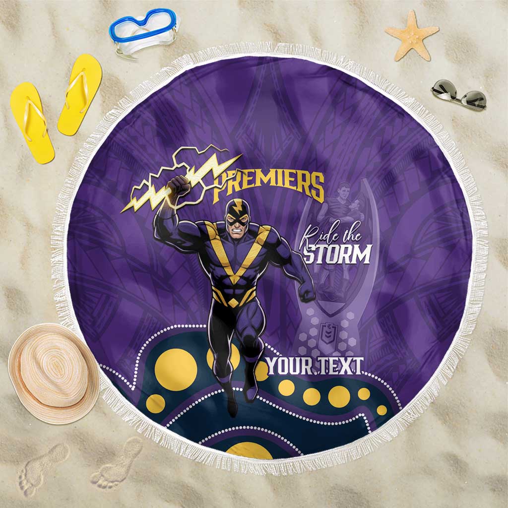 NRL Melbourne Rugby Custom Beach Blanket Premiers Trophy Ride The Storm - Aussie Hoodie