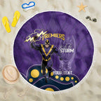 NRL Melbourne Rugby Custom Beach Blanket Premiers Trophy Ride The Storm - Aussie Hoodie