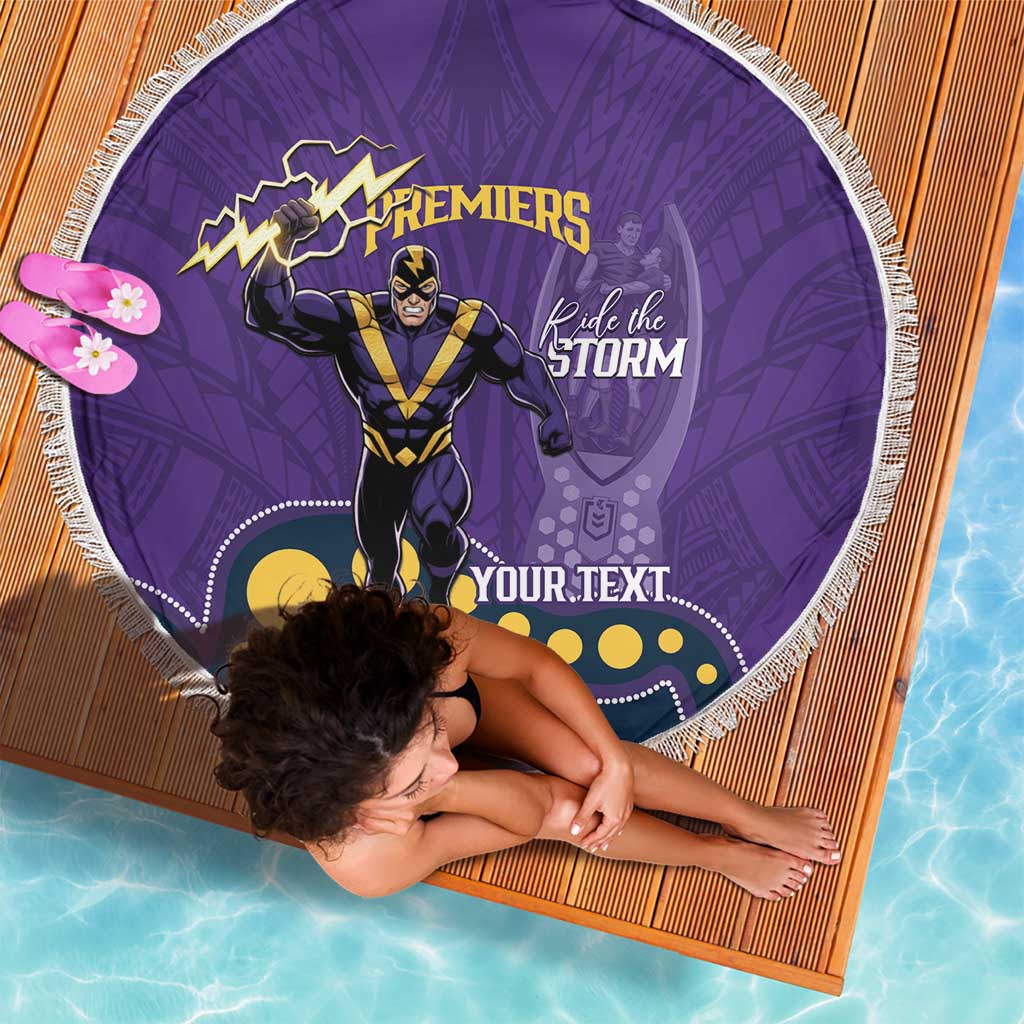 NRL Melbourne Rugby Custom Beach Blanket Premiers Trophy Ride The Storm - Aussie Hoodie