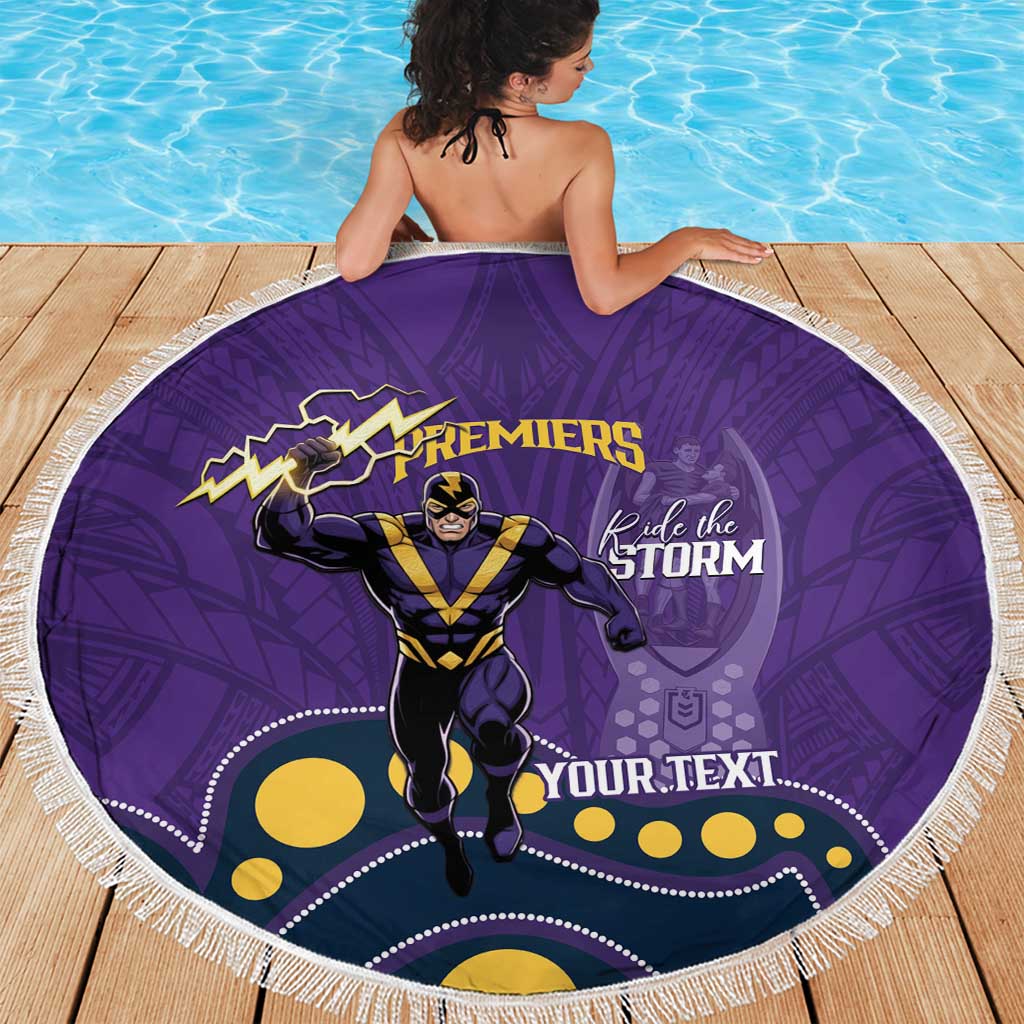 NRL Melbourne Rugby Custom Beach Blanket Premiers Trophy Ride The Storm - Aussie Hoodie