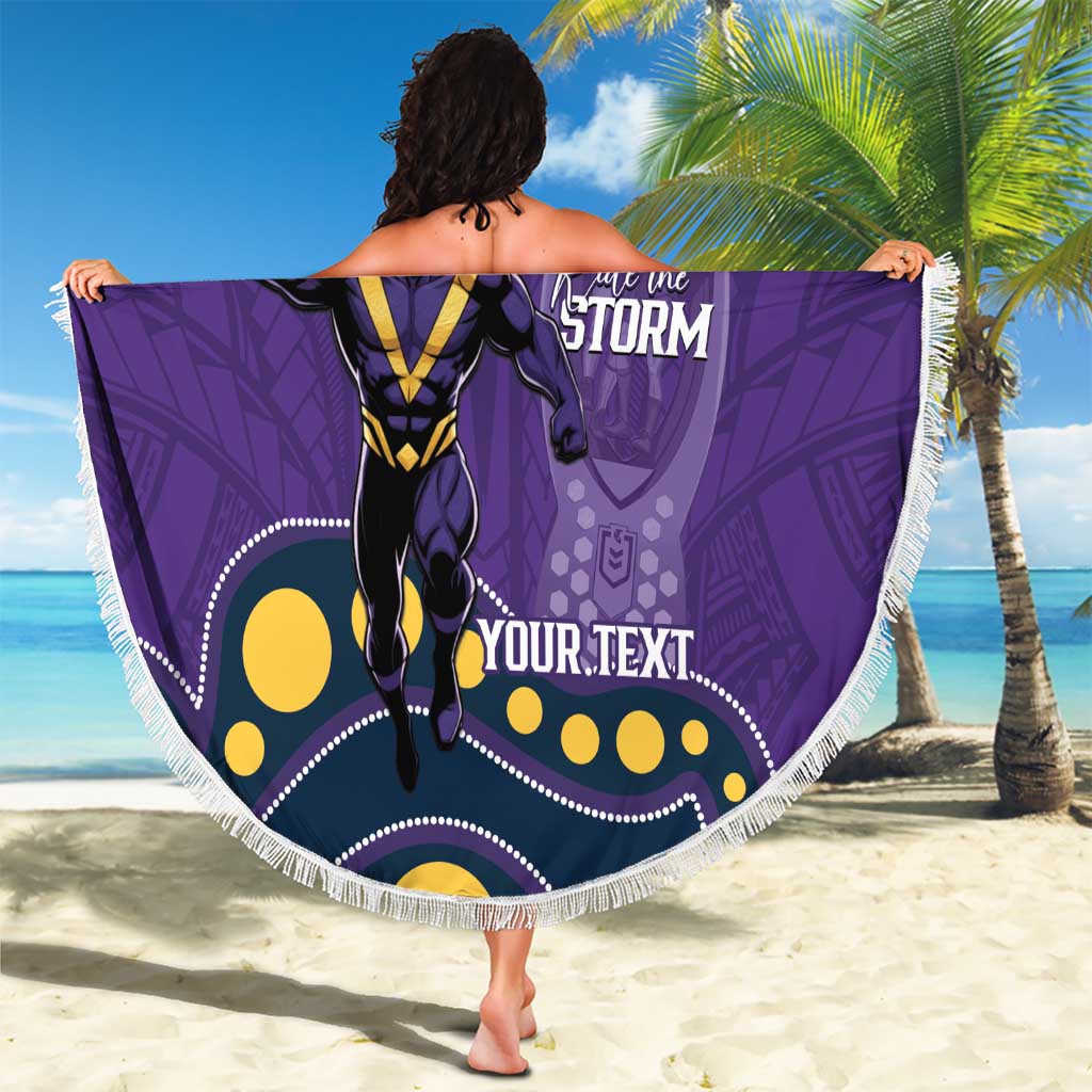 NRL Melbourne Rugby Custom Beach Blanket Premiers Trophy Ride The Storm - Aussie Hoodie