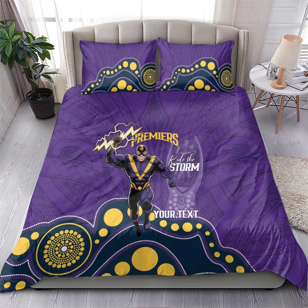 NRL Melbourne Rugby Custom Bedding Set Premiers Trophy Ride The Storm - Aussie Hoodie