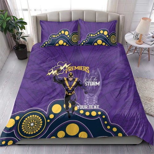 NRL Melbourne Rugby Custom Bedding Set Premiers Trophy Ride The Storm - Aussie Hoodie