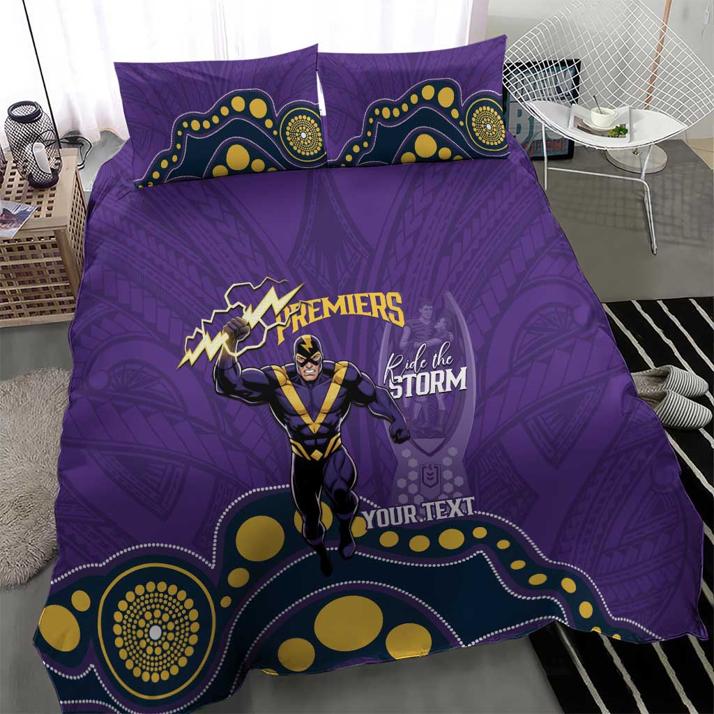 NRL Melbourne Rugby Custom Bedding Set Premiers Trophy Ride The Storm - Aussie Hoodie