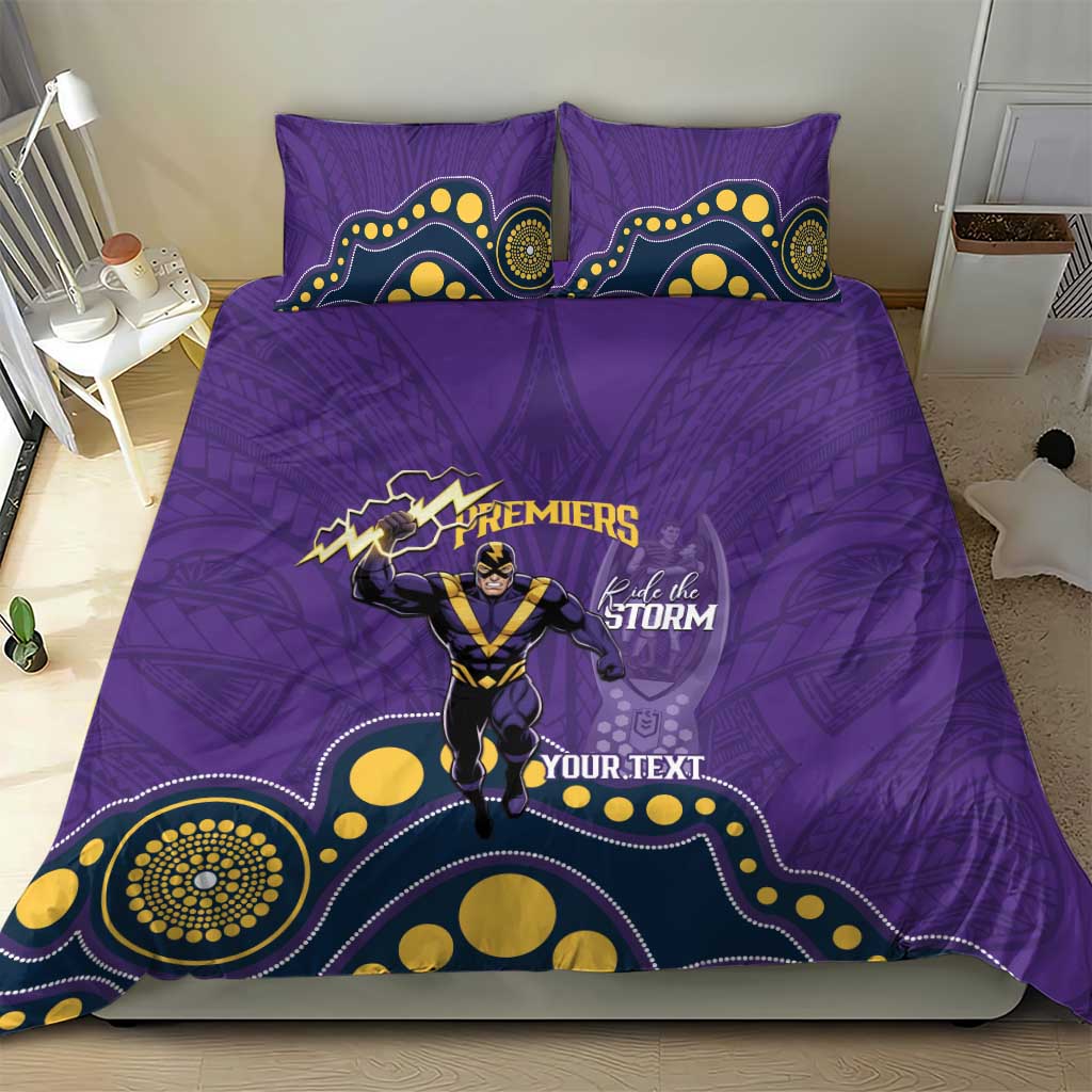 NRL Melbourne Rugby Custom Bedding Set Premiers Trophy Ride The Storm - Aussie Hoodie