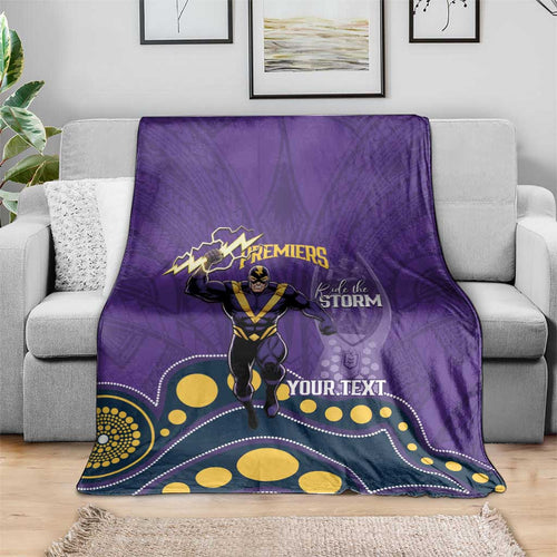 NRL Melbourne Rugby Custom Blanket Premiers Trophy Ride The Storm - Aussie Hoodie