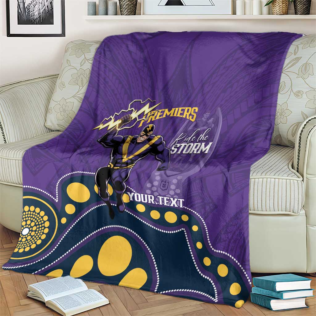 NRL Melbourne Rugby Custom Blanket Premiers Trophy Ride The Storm - Aussie Hoodie
