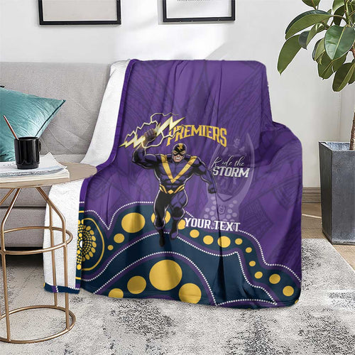 NRL Melbourne Rugby Custom Blanket Premiers Trophy Ride The Storm - Aussie Hoodie