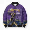 NRL Melbourne Rugby Custom Bomber Puffer Jacket Premiers Trophy Ride The Storm - Aussie Hoodie