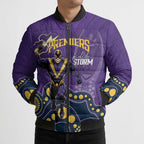 NRL Melbourne Rugby Custom Bomber Puffer Jacket Premiers Trophy Ride The Storm - Aussie Hoodie