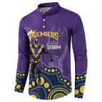 NRL Melbourne Rugby Custom Button Sweatshirt Premiers Trophy Ride The Storm - Aussie Hoodie