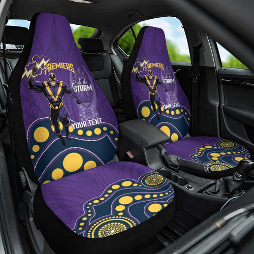NRL Melbourne Rugby Custom Car Seat Cover Premiers Trophy Ride The Storm - Aussie Hoodie
