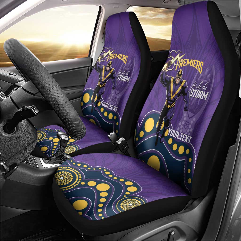 NRL Melbourne Rugby Custom Car Seat Cover Premiers Trophy Ride The Storm - Aussie Hoodie