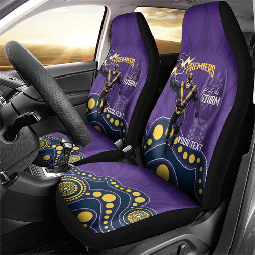 NRL Melbourne Rugby Custom Car Seat Cover Premiers Trophy Ride The Storm - Aussie Hoodie