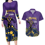 NRL Melbourne Rugby Custom Couples Matching Long Sleeve Bodycon Dress and Hawaiian Shirt Premiers Trophy Ride The Storm - Aussie Hoodie