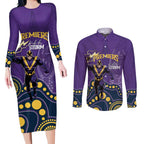 NRL Melbourne Rugby Custom Couples Matching Long Sleeve Bodycon Dress and Long Sleeve Button Shirt Premiers Trophy Ride The Storm - Aussie Hoodie