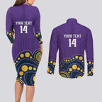 NRL Melbourne Rugby Custom Couples Matching Long Sleeve Bodycon Dress and Long Sleeve Button Shirt Premiers Trophy Ride The Storm - Aussie Hoodie