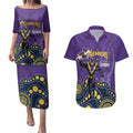 NRL Melbourne Rugby Custom Couples Matching Puletasi and Hawaiian Shirt Premiers Trophy Ride The Storm - Aussie Hoodie