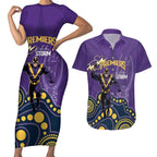 NRL Melbourne Rugby Custom Couples Matching Short Sleeve Bodycon Dress and Hawaiian Shirt Premiers Trophy Ride The Storm - Aussie Hoodie
