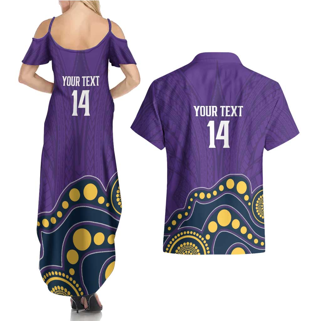 NRL Melbourne Rugby Custom Couples Matching Summer Maxi Dress and Hawaiian Shirt Premiers Trophy Ride The Storm - Aussie Hoodie
