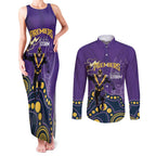 NRL Melbourne Rugby Custom Couples Matching Tank Maxi Dress and Long Sleeve Button Shirt Premiers Trophy Ride The Storm - Aussie Hoodie