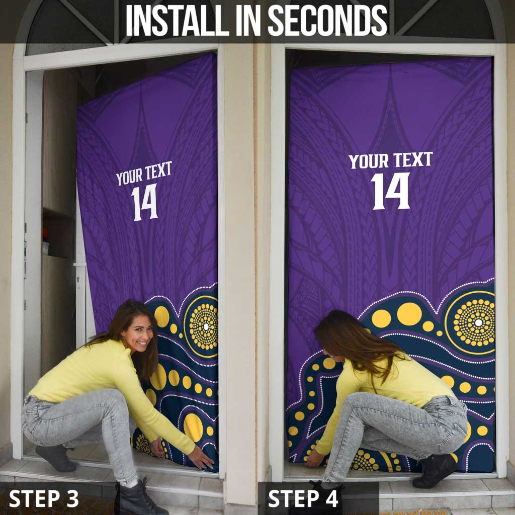 NRL Melbourne Rugby Custom Door Cover Premiers Trophy Ride The Storm - Aussie Hoodie