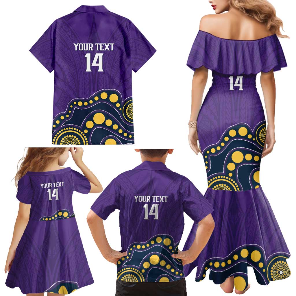 NRL Melbourne Rugby Custom Family Matching Mermaid Dress and Hawaiian Shirt Premiers Trophy Ride The Storm - Aussie Hoodie
