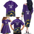 NRL Melbourne Rugby Custom Family Matching Off The Shoulder Long Sleeve Dress and Hawaiian Shirt Premiers Trophy Ride The Storm - Aussie Hoodie