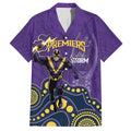 NRL Melbourne Rugby Custom Family Matching Off The Shoulder Long Sleeve Dress and Hawaiian Shirt Premiers Trophy Ride The Storm - Aussie Hoodie
