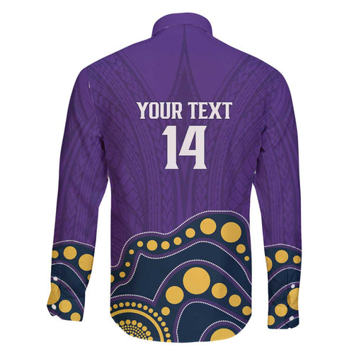 NRL Melbourne Rugby Custom Family Matching Off The Shoulder Long Sleeve Dress and Hawaiian Shirt Premiers Trophy Ride The Storm - Aussie Hoodie