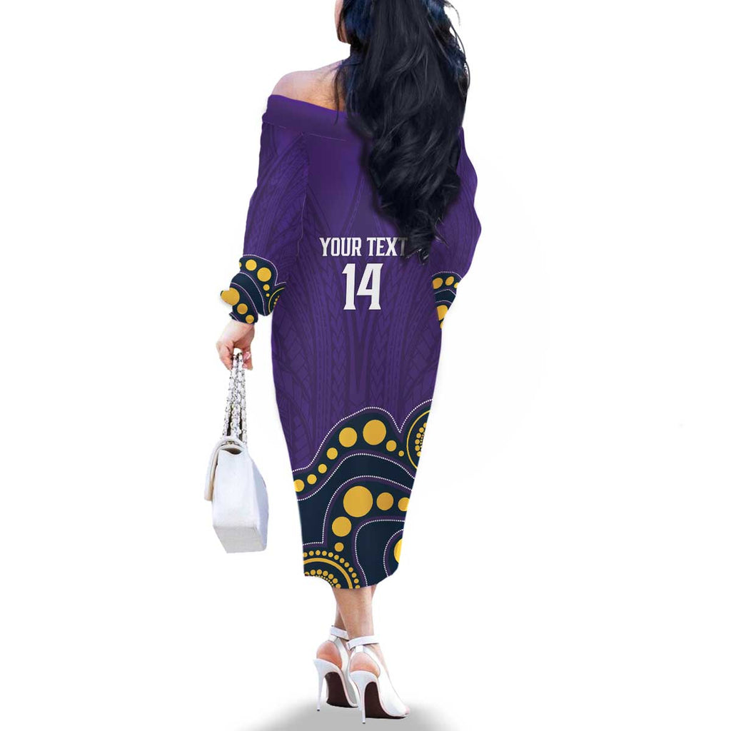 NRL Melbourne Rugby Custom Family Matching Off The Shoulder Long Sleeve Dress and Hawaiian Shirt Premiers Trophy Ride The Storm - Aussie Hoodie