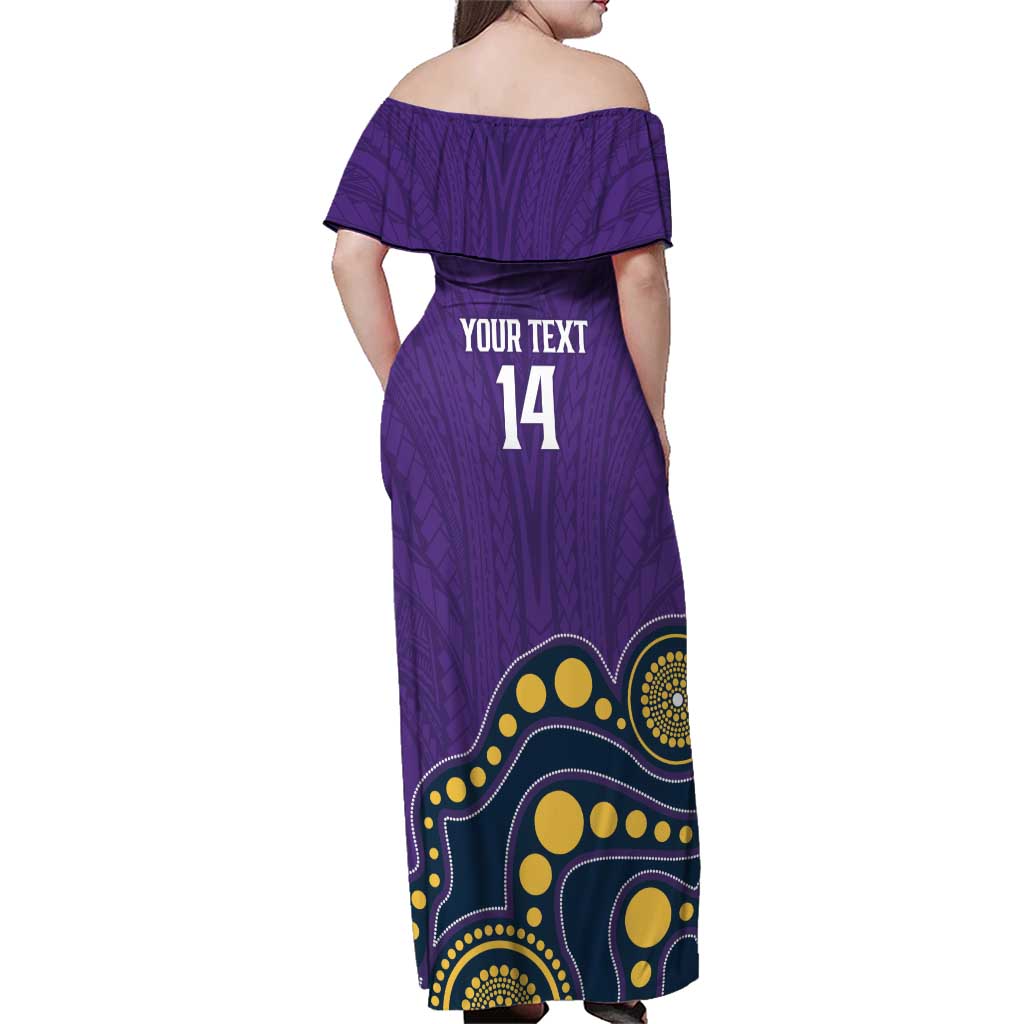 NRL Melbourne Rugby Custom Family Matching Off Shoulder Maxi Dress and Hawaiian Shirt Premiers Trophy Ride The Storm - Aussie Hoodie