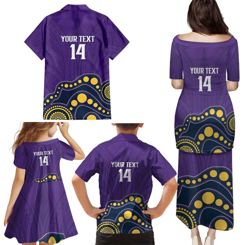 NRL Melbourne Rugby Custom Family Matching Puletasi and Hawaiian Shirt Premiers Trophy Ride The Storm - Aussie Hoodie