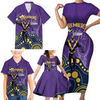 NRL Melbourne Rugby Custom Family Matching Short Sleeve Bodycon Dress and Hawaiian Shirt Premiers Trophy Ride The Storm - Aussie Hoodie
