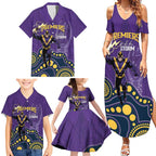 NRL Melbourne Rugby Custom Family Matching Summer Maxi Dress and Hawaiian Shirt Premiers Trophy Ride The Storm - Aussie Hoodie