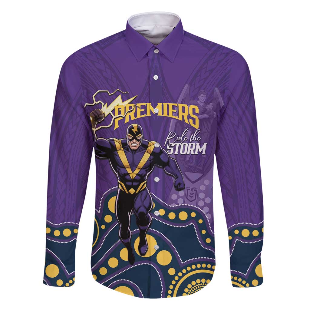 NRL Melbourne Rugby Custom Family Matching Summer Maxi Dress and Hawaiian Shirt Premiers Trophy Ride The Storm - Aussie Hoodie