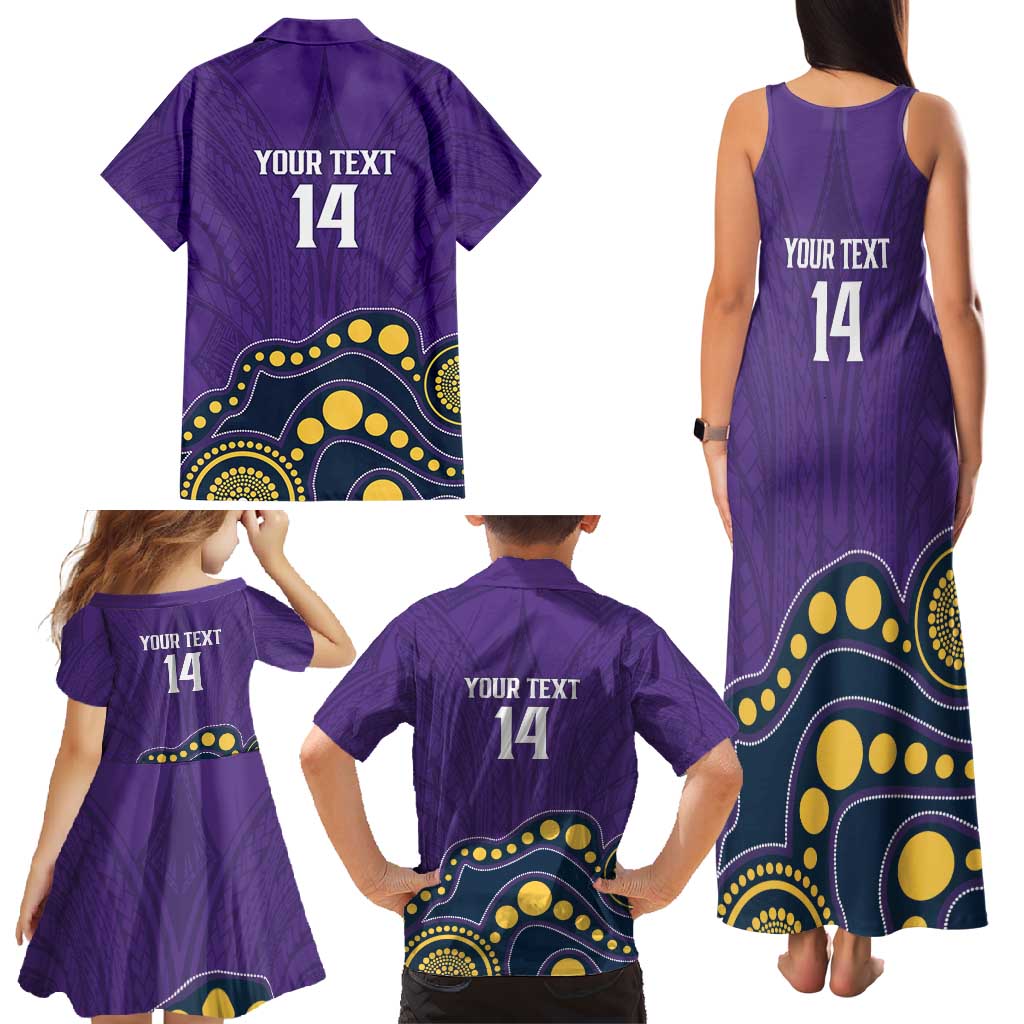 NRL Melbourne Rugby Custom Family Matching Tank Maxi Dress and Hawaiian Shirt Premiers Trophy Ride The Storm - Aussie Hoodie