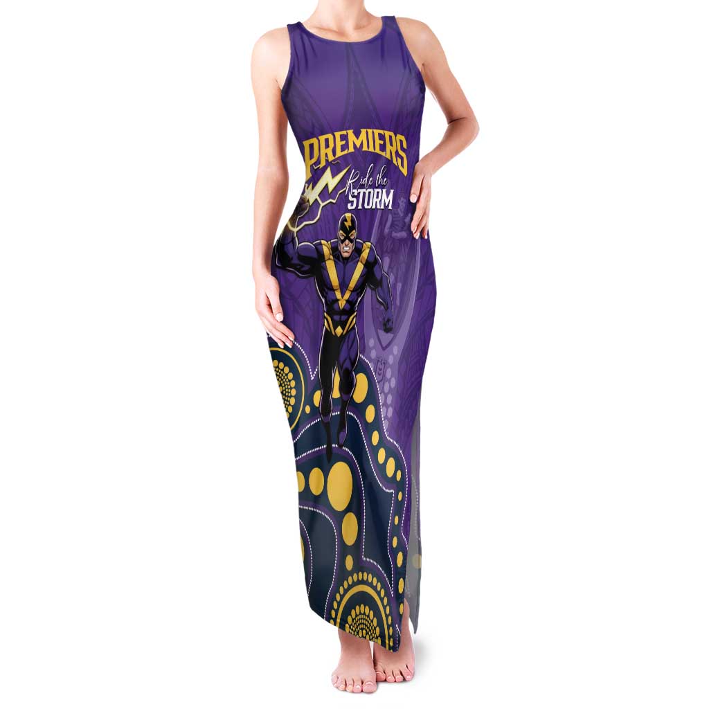 NRL Melbourne Rugby Custom Family Matching Tank Maxi Dress and Hawaiian Shirt Premiers Trophy Ride The Storm - Aussie Hoodie