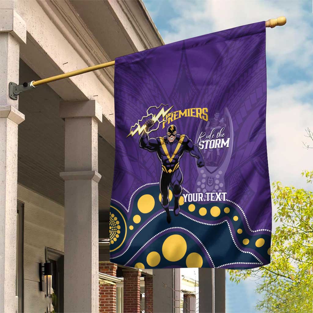 NRL Melbourne Rugby Custom Garden Flag Premiers Trophy Ride The Storm - Aussie Hoodie
