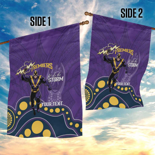 NRL Melbourne Rugby Custom Garden Flag Premiers Trophy Ride The Storm - Aussie Hoodie