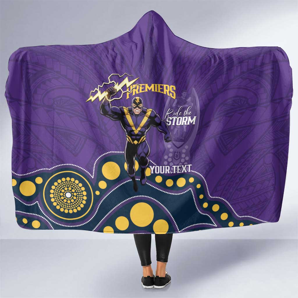 NRL Melbourne Rugby Custom Hooded Blanket Premiers Trophy Ride The Storm - Aussie Hoodie